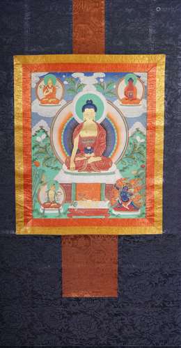 Painted Thangka Of Buddha