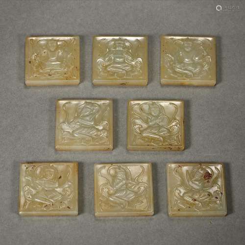 Set Of Carved Jade Appliqués