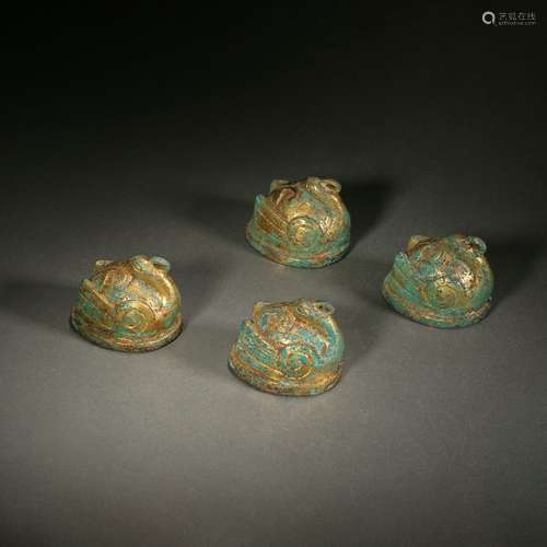 Set Of Four Gilt Bronze Paper Weights