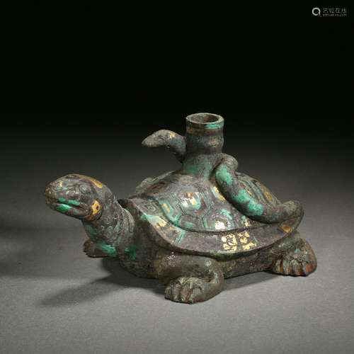 Gold Inlaying Bronze Turtle