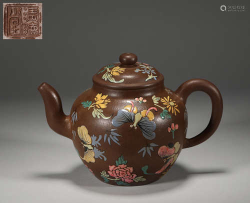 Qing De Tang style purple sand pot