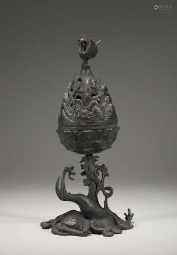 Silver bird incense furnace Han Dynasty China 2nd century AD
