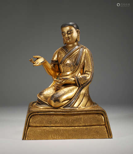 The gilded bronze statues were produced in The Qing Dynasty ...
