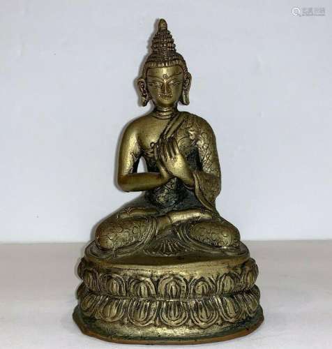 Vintage Buddhism Thai Metal Buddha Sculpture Statue