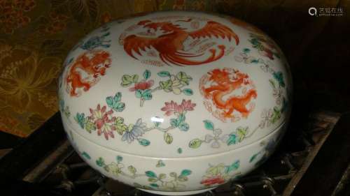 ANTIQUE CHINESE PORCELAIN HAND PAINTED DRAGONS&PHEASANTS...