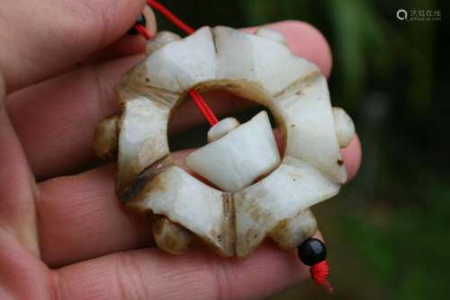 Chinese Jade Stone Carved Pendant Accessories