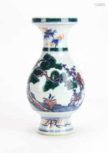 20thC Chinese Famille Rose Porcelain Vase