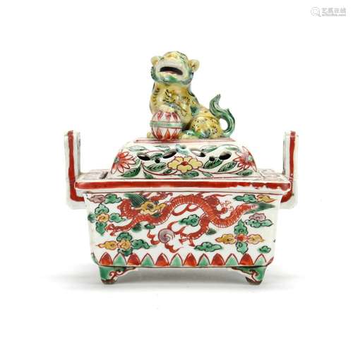 Chinese Famille Verte Incense Burner