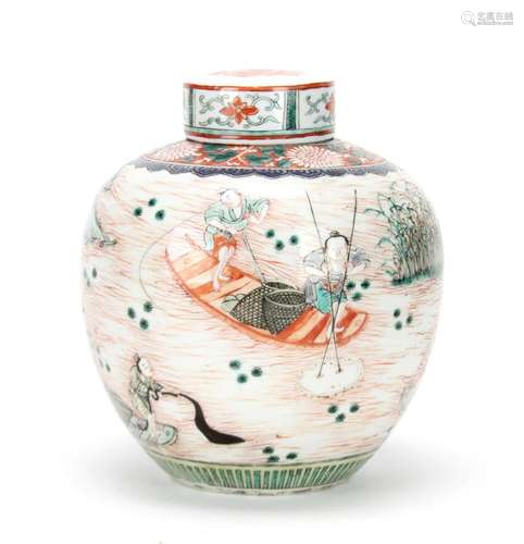 19thC Chinese Famille Rose Porcelain Jar