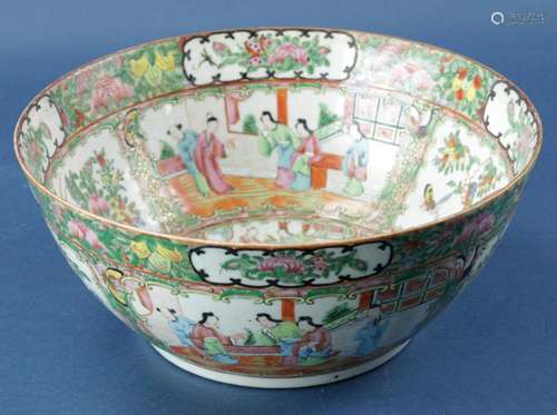 19thC Chinese Rose Medallion Bowl