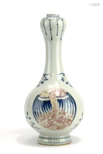 19thC Chinese Underglaze-red Porcelain Vase