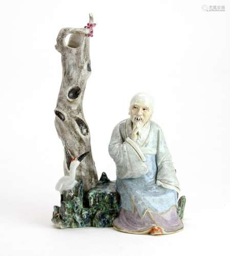 Chinese Famille Rose Porcelain Statue