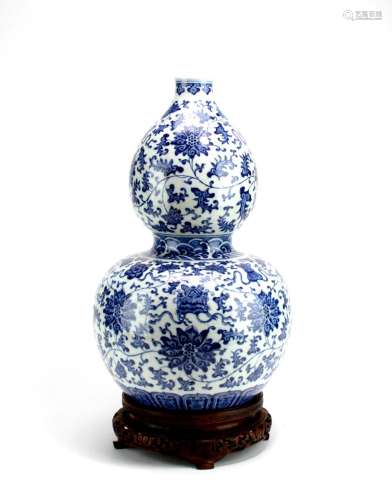 Large and Rare Chinese Double Gourd Vase