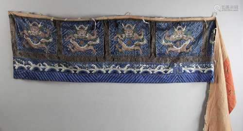 Large and Rare 19thC Chinese Silk Embroidery Panel