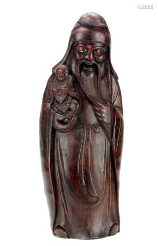 19thC Chinese Bamboo Figure
