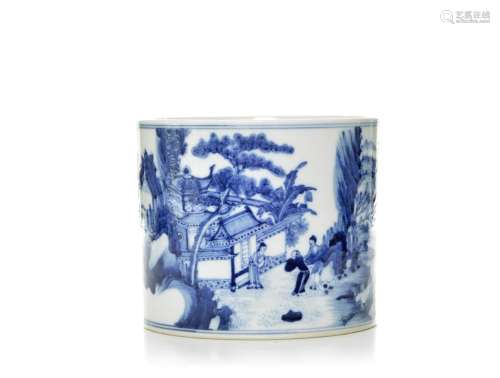 Fine Chinese Blue and White Brush Pot