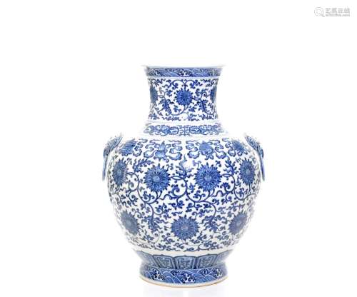 Very Fine and Large Blue and White Porcelain Vase