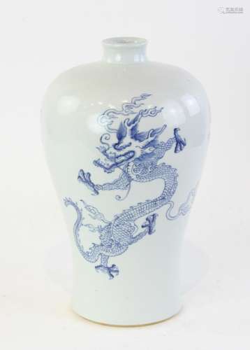 Chinese Blue and White Porcelain Mei Vase