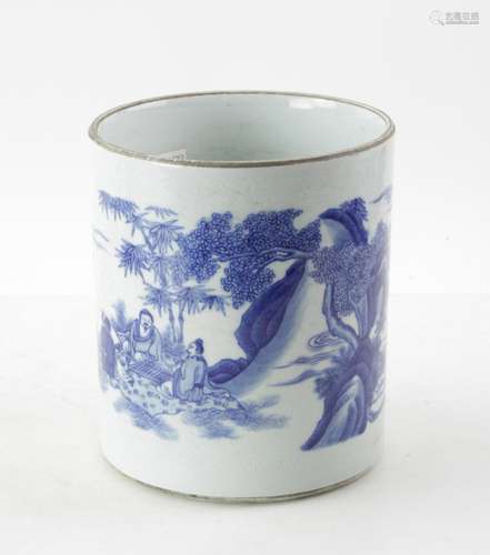 Chinese Blue and White Brush Pot