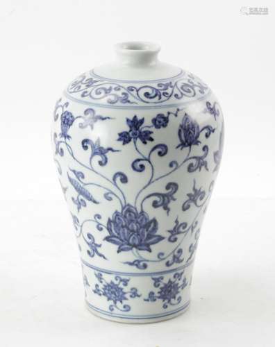 Chinese Blue And White Mei Vase