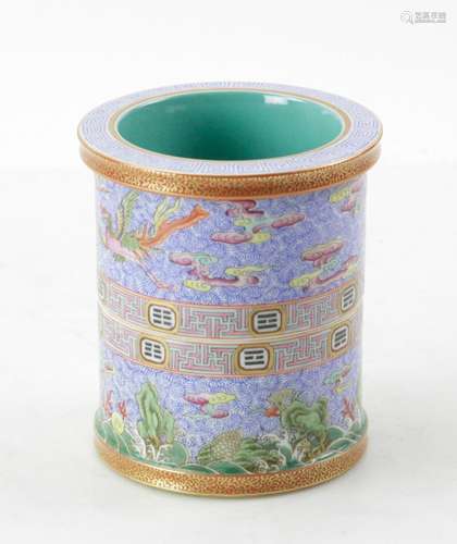 Chinese Famille Rose Porcelain Brush Pot