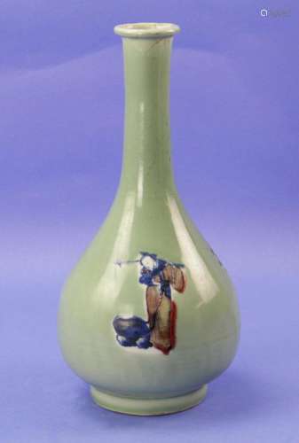 Chinese Blue and White Long Neck Vase