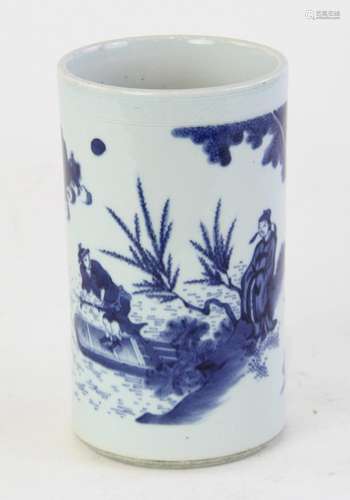 Chinese Blue And White Porcelain Brush Pot