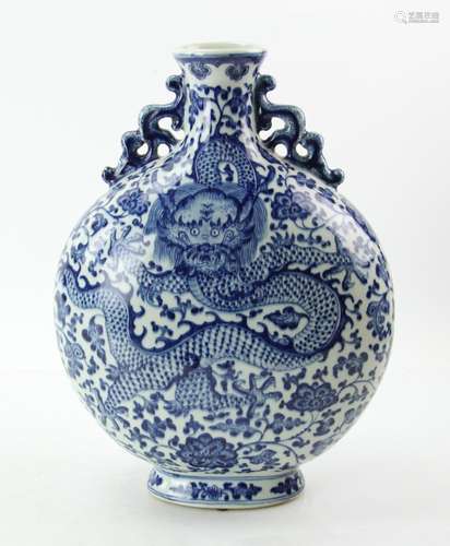 Chinese Moonflask Vase Yongzheng Flying Dragon