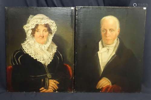 PORTRAITS OF A COUPLE, AROUND 1820