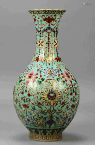 A Chinese Enameled On Porcelain Vase