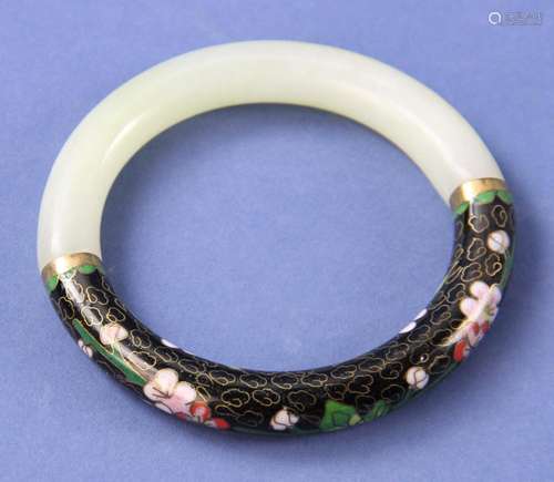 Chinese Jade Enamel Bracelet