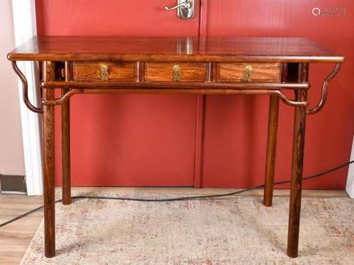 A Huang Huali Console Table with 3 Drawers 20thC