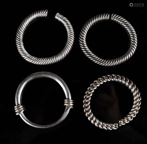Four Silver Bangles Qing