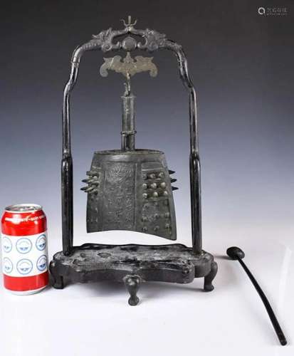 A Bronze Chime Bell w/Stand Qing