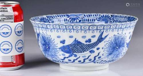 A Large Blue and White Bowl, Qing