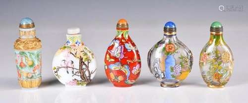 A Group of Five Snuff Bottles