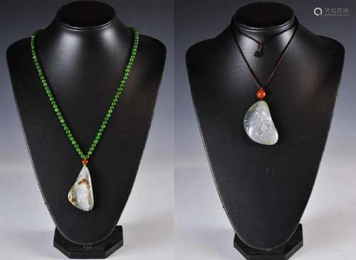 Two Jade Pendant Necklaces