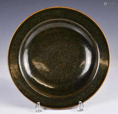 A Dark Brown Glazed Dish 17-18thC