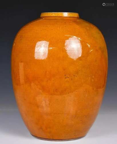 A Chinese Yellow Glaze Wintermelon Jar Early Qing