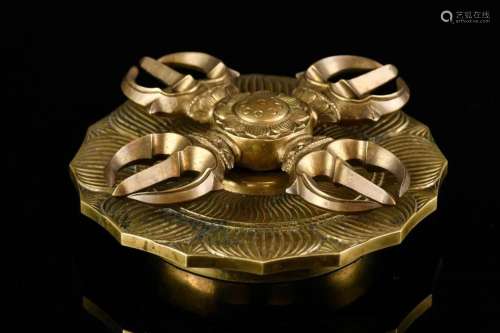 A Tibat Gilt-Bronze Karmav Vajra 19thC