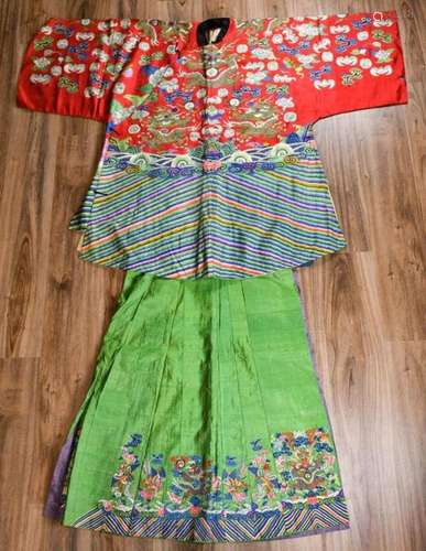 A Set of 2pcs Kesi Robes Qing