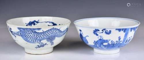 Two Blue and White Bowls 19thC