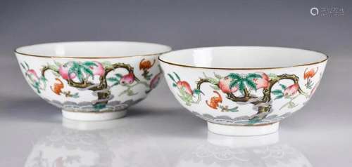 A Pair of Famille Rose Bowls Guangxu Mk & Period