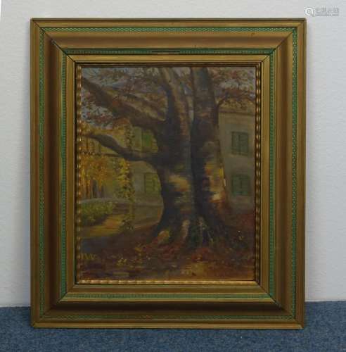 PAINTING: "VILLA WITH AUTUMNAL BEECHES"