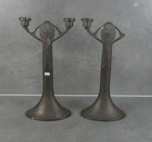 PAIR OF JOSEF MARIA OLBRICH CANDLE STANDS