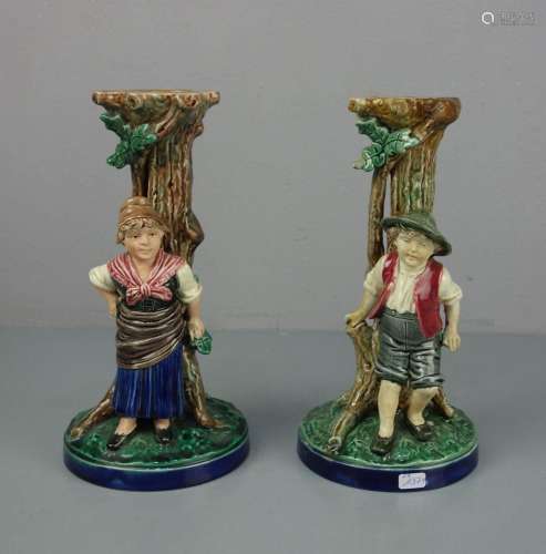 PAIR OF FIGURAL CANDLE STANDS