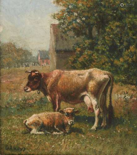 George Arthur Hays (American, 1854-1945), Cow And Calf, 1912...