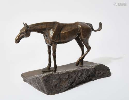 An American patinated bronze model of a horse, after a model...