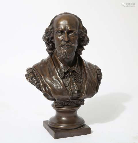 An Austrian patinated bust of Shakespeare, after a model by ...