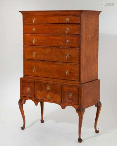 A Chippendale cherry highboy, second half 18th century